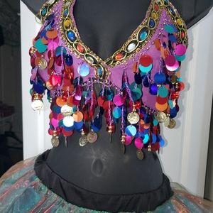 Sequin halter